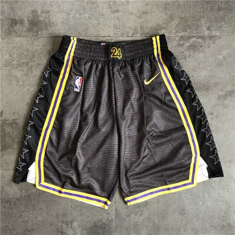 Men NBA Los Angeles Lakers Black Nike Shorts 04161